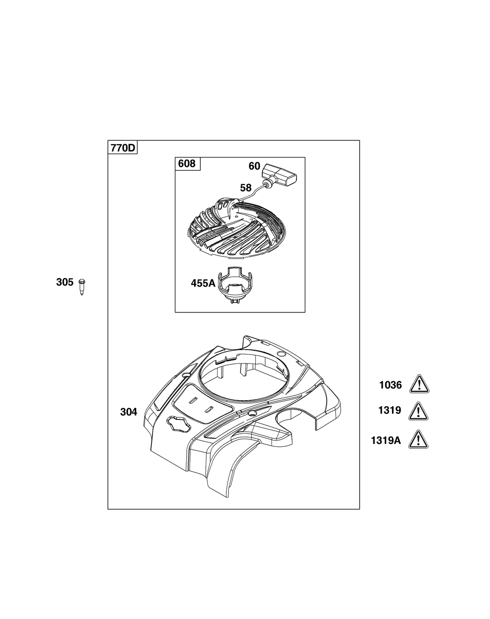 Blower Housing Group Diagram and Parts List for 093J02-0055-H5 020000 - 09Z999 Briggs and Stratton Engine